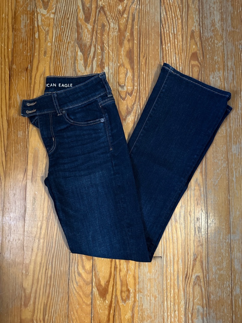 American Eagle Outfitters Women's Dark Blue Bootcut Jeans